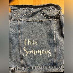 Mrs. Simmons Denim Jacket with Pearls